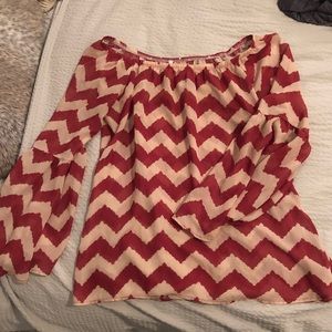 Off the Shoulder *Sheer* Chevron Top